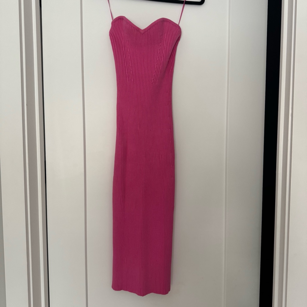 Line & Dot Strapless Midi Dress Size Xs